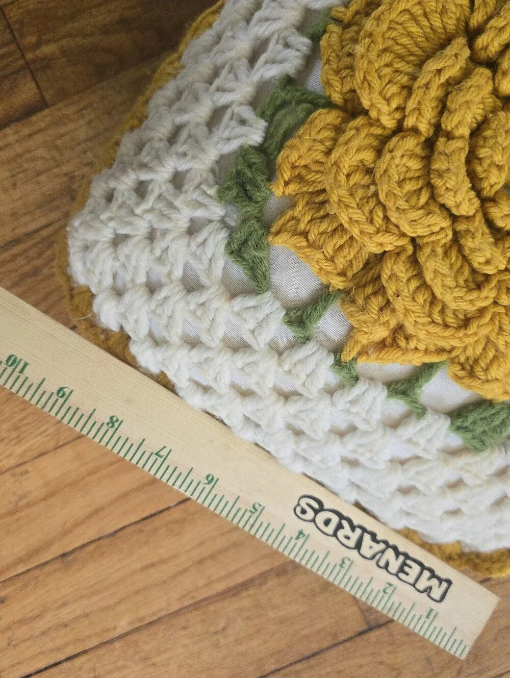 Set Of 2 Vintage Granny Square Crochet Throw Pillows 3D Yellow Roses *read